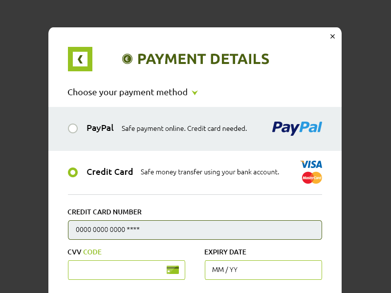 payment details