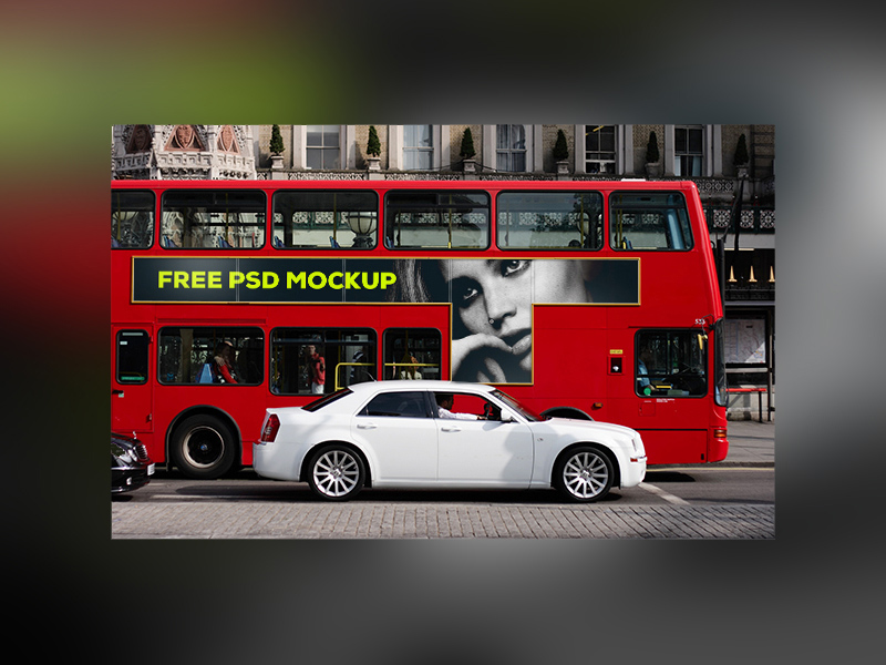 London Bus Mockup Freebie Download Resource