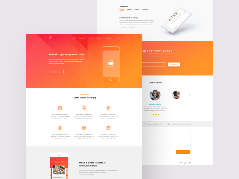 cook landing page template free psd template psd repo