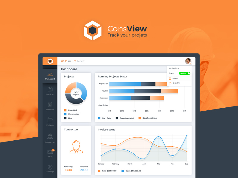 consview admin dashboard ui design freebie download photoshop