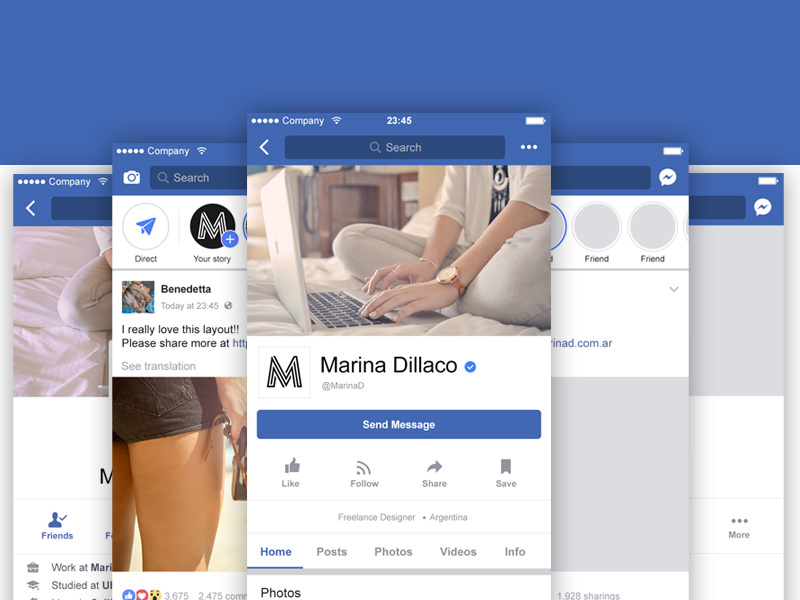 facebook mobile layout freebie download photoshop resource psd repo