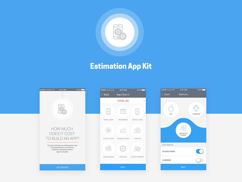 estimation app ui kit