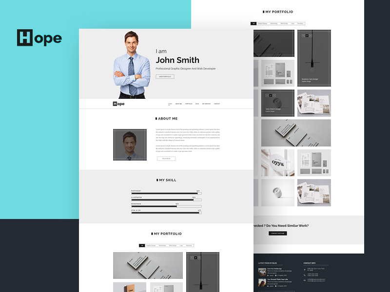 minimal personal portfolio template free psd template psd repo