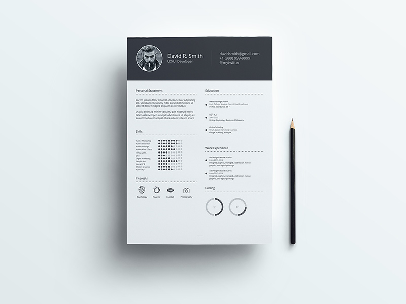 free resume template cv freebie download photoshop resource