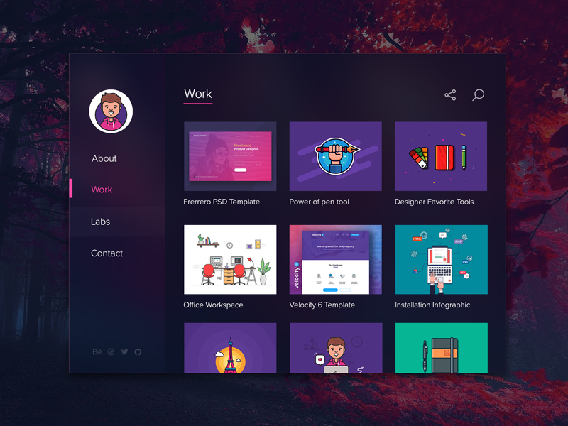 glazzy portfolio template freebie download photoshop resource