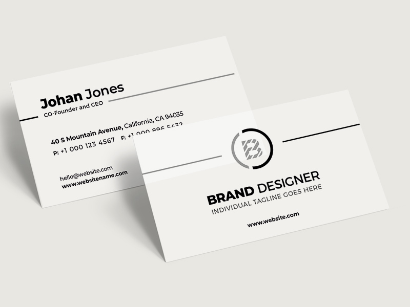 minimal business card template free psd template psd repo