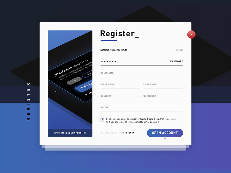 register form template free psd template psd repo