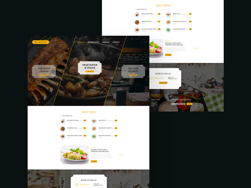 restaurant landing page templates free download